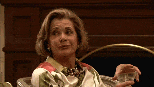 "Lucille Bluth making a disgusted face"