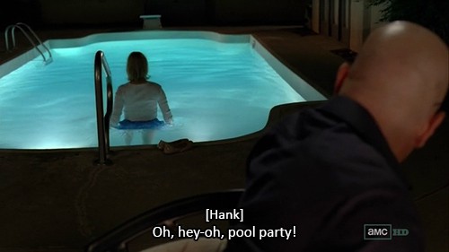 "Skyler pool party scene"
