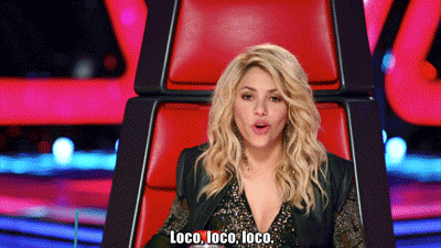 shakira on the voice makes a crazy motion